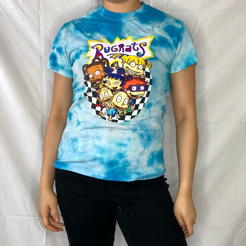 Vintage RUGRATS Blue Bleach Washed Tee Shirt
